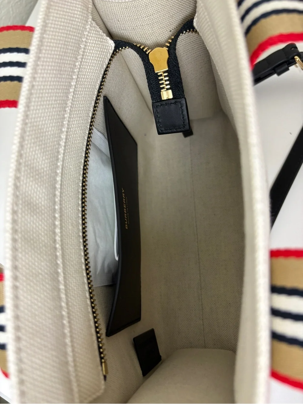 Burberry striped canvas
